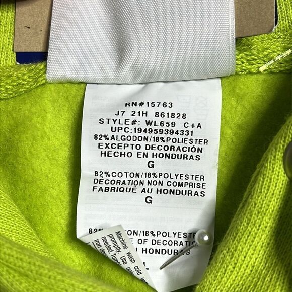 CHAMPION LADIES Reverse Weave Heavyweight Cropped Hoody Rainbow Logo Sweatshirt - Picture 9 of 9